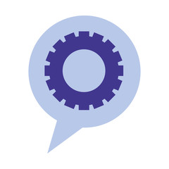 speech bubble with gear isolated icon