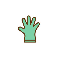 Glove filled outline icon, line vector sign, linear colorful pictogram isolated on white. Gardening gloves symbol, logo illustration. Pixel perfect vector graphics