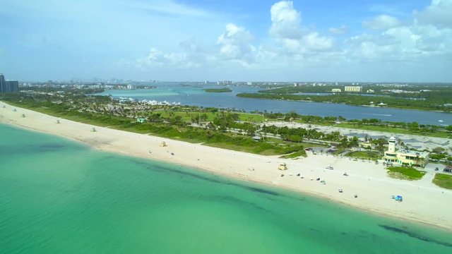 Aerial hyperlapse Miami Beach Haulover