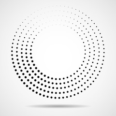 Abstract dotted circles. Dots in circular form. Halftone effect
