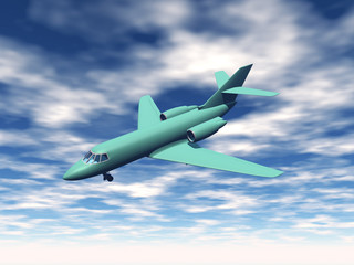Fototapeta na wymiar Passagierflugzeug am Himmel