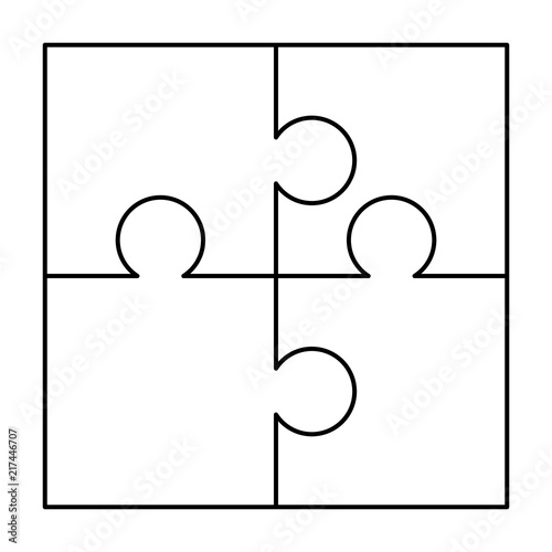 4 White Puzzles Pieces Arranged In A Square Jigsaw Puzzle Template 4 White Puzzles Pieces Arranged In A Square Jigsaw Puzzle Template Ready For Print