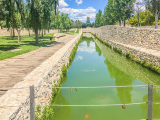beautifull river landscape park turia italy