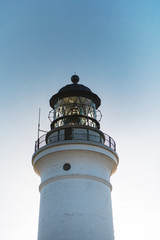 Detail of the White Lighthouse, Hirtshals Fyr in Hirtshals, North Jutland in Denmark, Europe