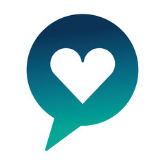 speech bubble with heart isolated icon
