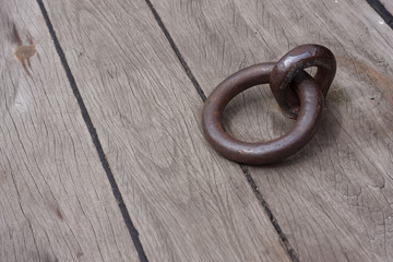 iron ring on ships deck