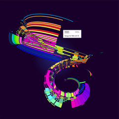 Fototapeta premium Moving colorful lines of abstract background 