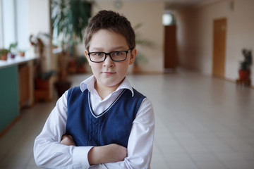 Pupil of an elementary school portrait during a break in recreation