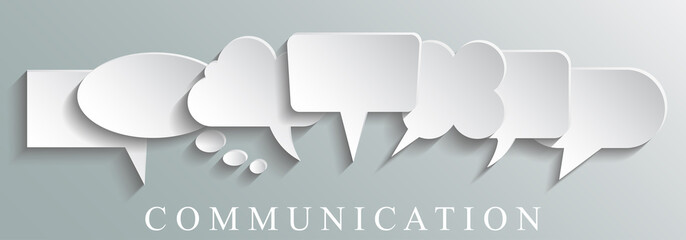 White icons communication concept - stock vector - obrazy, fototapety, plakaty
