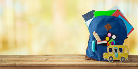 School bag backpack with notebooks