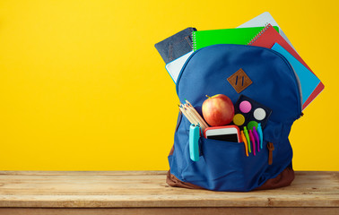 School bag backpack with notebooks