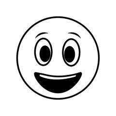 big smiley happy emoticon black and white