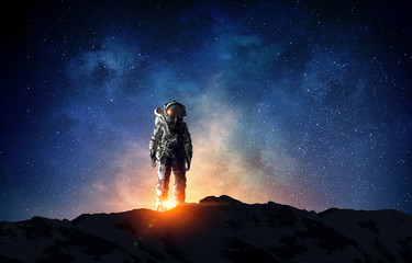 Astronaut and his mission. Mixed media © Sergey Nivens