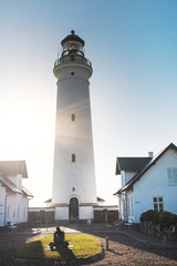 White Lighthouse, Hirtshals Fyr, Hirtshals, Nordjylland (North Jutland) in Denmark