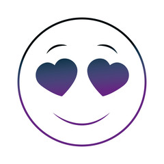 smiley big emoticon feeling in love neon design image