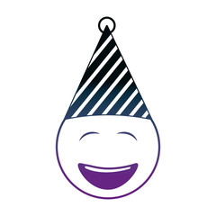 birthday face closed eyes emoji party hat neon design image