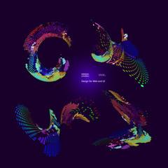 Moving colorful lines of abstract background 