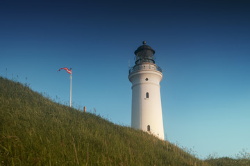 White Lighthouse, Hirtshals Fyr, Hirtshals, Nordjylland (North Jutland) in Denmark