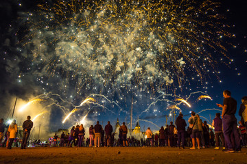 SZCZECIN, POLAND - JUNE 2016: Fireworks during the Sea Days 2016 in Szczecin, Poland
