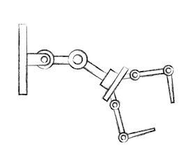 robotic arm mechanical industrial manipulator technology hand drawing design