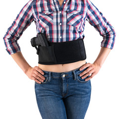 City tactical holster for concealed carrying weapons with a gun inside