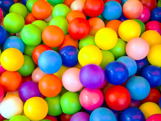 Many colored different balls