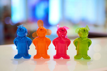 Group of colored figurines of a man