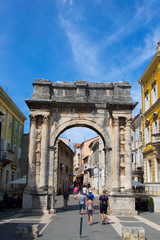 Ancient Roman triumphal Arch of the Sergii