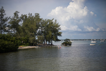 Fototapeta premium Peaceful Outdoor Scene of Ocean Bay, Islands, and Nature