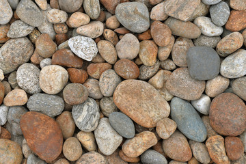 Stone beach. Background of river stones. Large stones