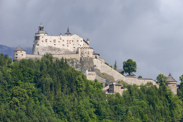Fototapeta premium Hohenwerfen castle and fortress at Werfen on Austria
