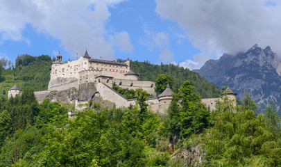 Fototapeta na wymiar Hohenwerfen castle and fortress at Werfen on Austria