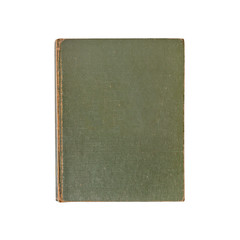 Book green vintage isolated on white background