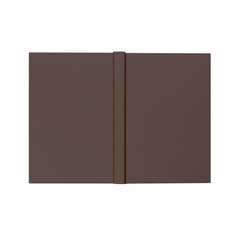 Isolated brown book cover notebook planner soft color on white background