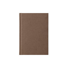 Isolated brown book notebook planner soft chocolate color on white background