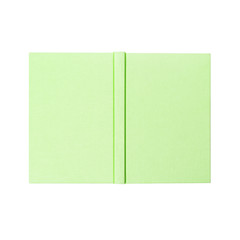 Isolated green book cover notebook planner bright soft grassy color on white background