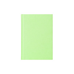 Isolated green book notebook planner bright soft grassy color on white background