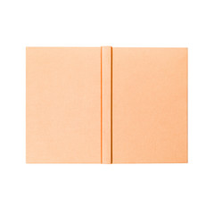 Isolated orange book cover notebook planner soft color on white background
