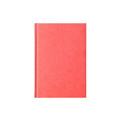 Isolated red book notebook planner bright soft scarlet coloron white background