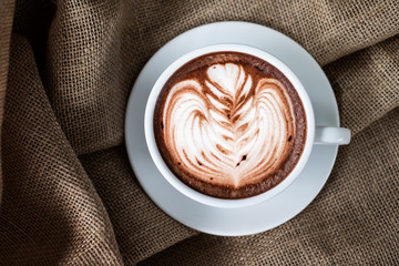 Cup of coffee with beautiful latte art