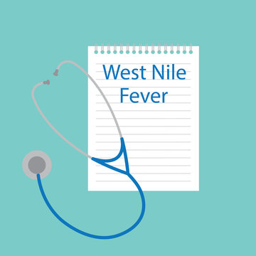West Nile Fever written in a notebook- vector illustration