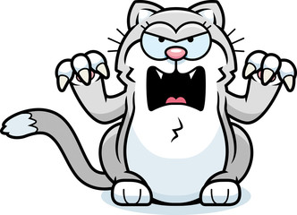 Cartoon Little Cat Angry