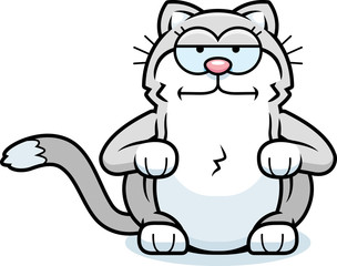 Cartoon Little Cat Bored