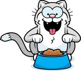 Cartoon Little Cat Hungry