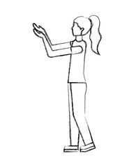 woman character cartoon figure female vector illustration hand drawing