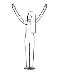 woman character cartoon figure female vector illustration hand drawing