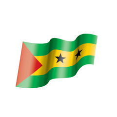 Sao Tome and Principe flag, vector illustration on a white background