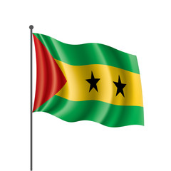 Sao Tome and Principe flag, vector illustration on a white background