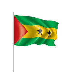 Sao Tome and Principe flag, vector illustration on a white background