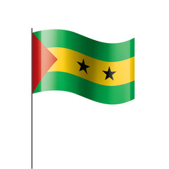 Sao Tome and Principe flag, vector illustration on a white background